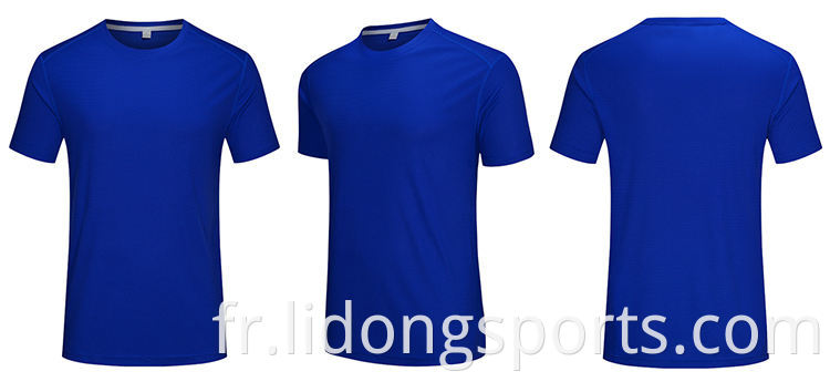 Outlet d'usine T-shirt Sport sèche rapide Hommes Polyester T-shirts Mens Long T-shirt